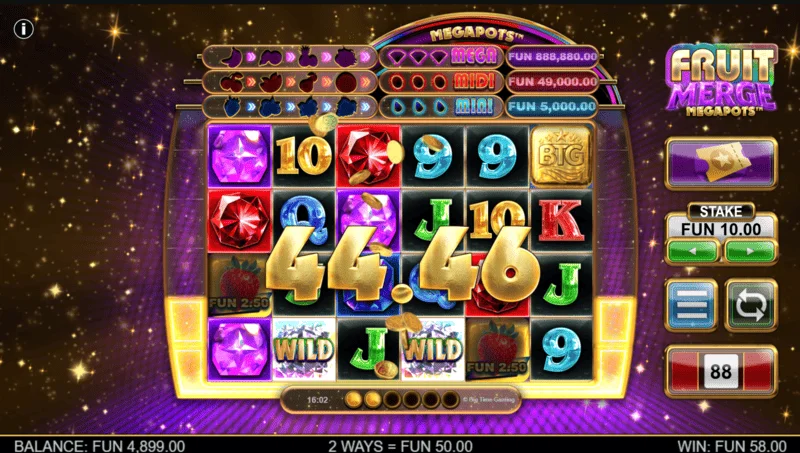 Fruit Merge Megapots - base game payout